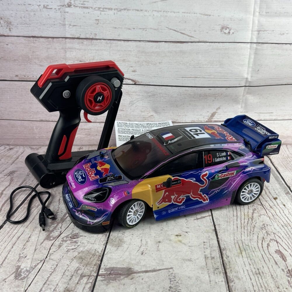 Nikko Elite 1:14 Ford Puma Hybrid Rally1 #19 Loeb RC Car Remote USB-C